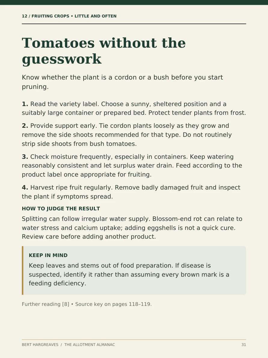 Page 31: growing and caring for tomatoes