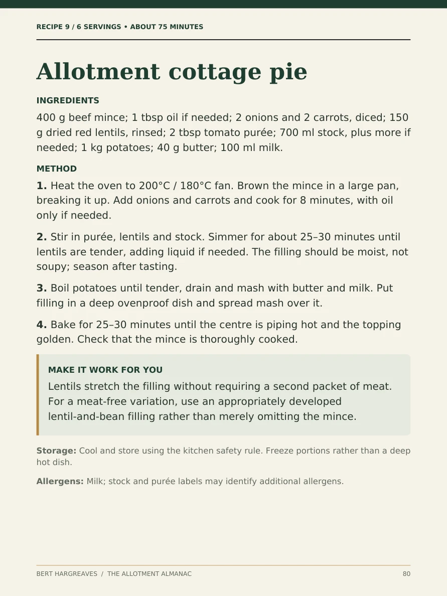 Page 80: allotment cottage pie recipe