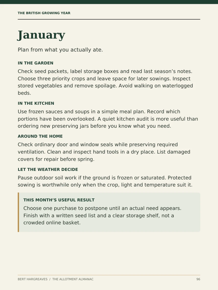 Page 96: January garden and household plan